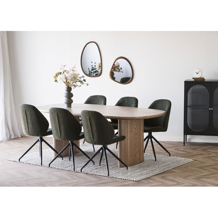 Specchio da parete Luxon in MDF effetto legno forma organica 38,5x64,5 cm