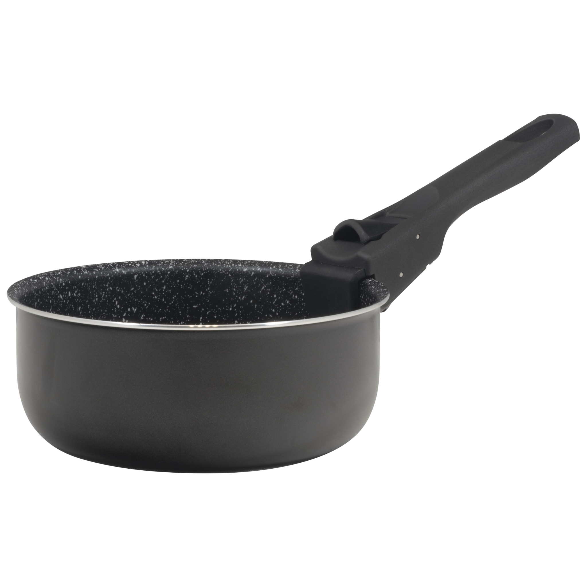 Set 3 cazos Bergner 16+18+20cm  Click & cook black CON mango amovible