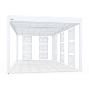 Carport aluminium Blanc Trigano - LIBECCIO + 5 claustras - 16 m²