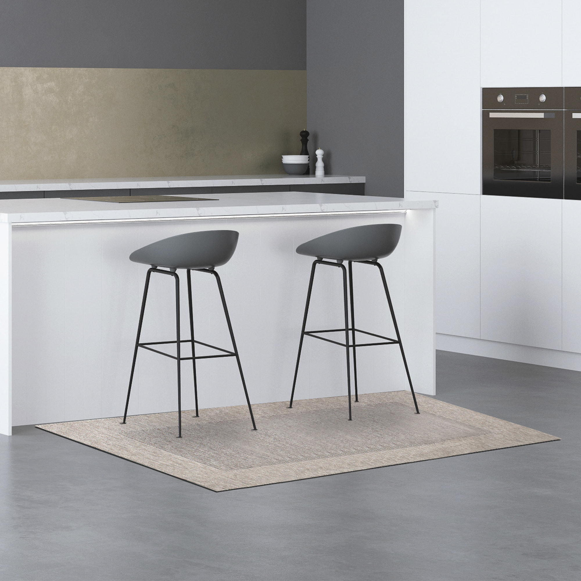 TAPPETO DA CUCINA DIS.RIGHE COL.AZZURRO TOPAZIO 57X190 CM CON ANTISCIVOLO