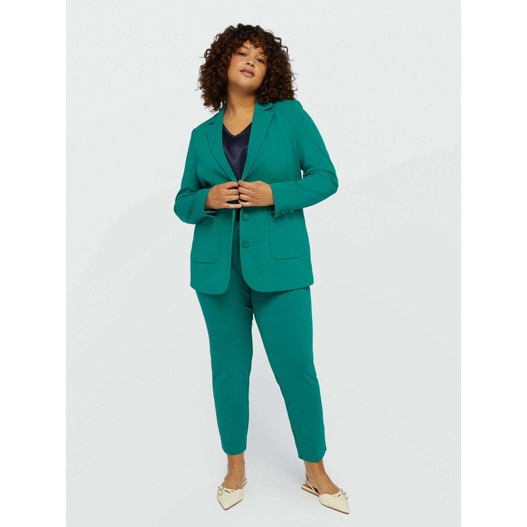 Fiorella Rubino - Blazer con bolsillos de parche - Verde