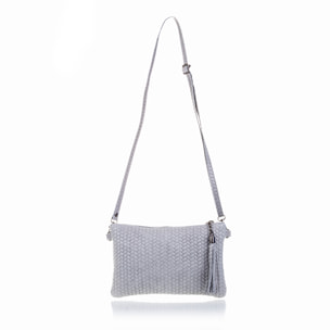 Oleggio Borsa a tracolla Donna.Pelle autentica Camoscio Inciso Zigzag