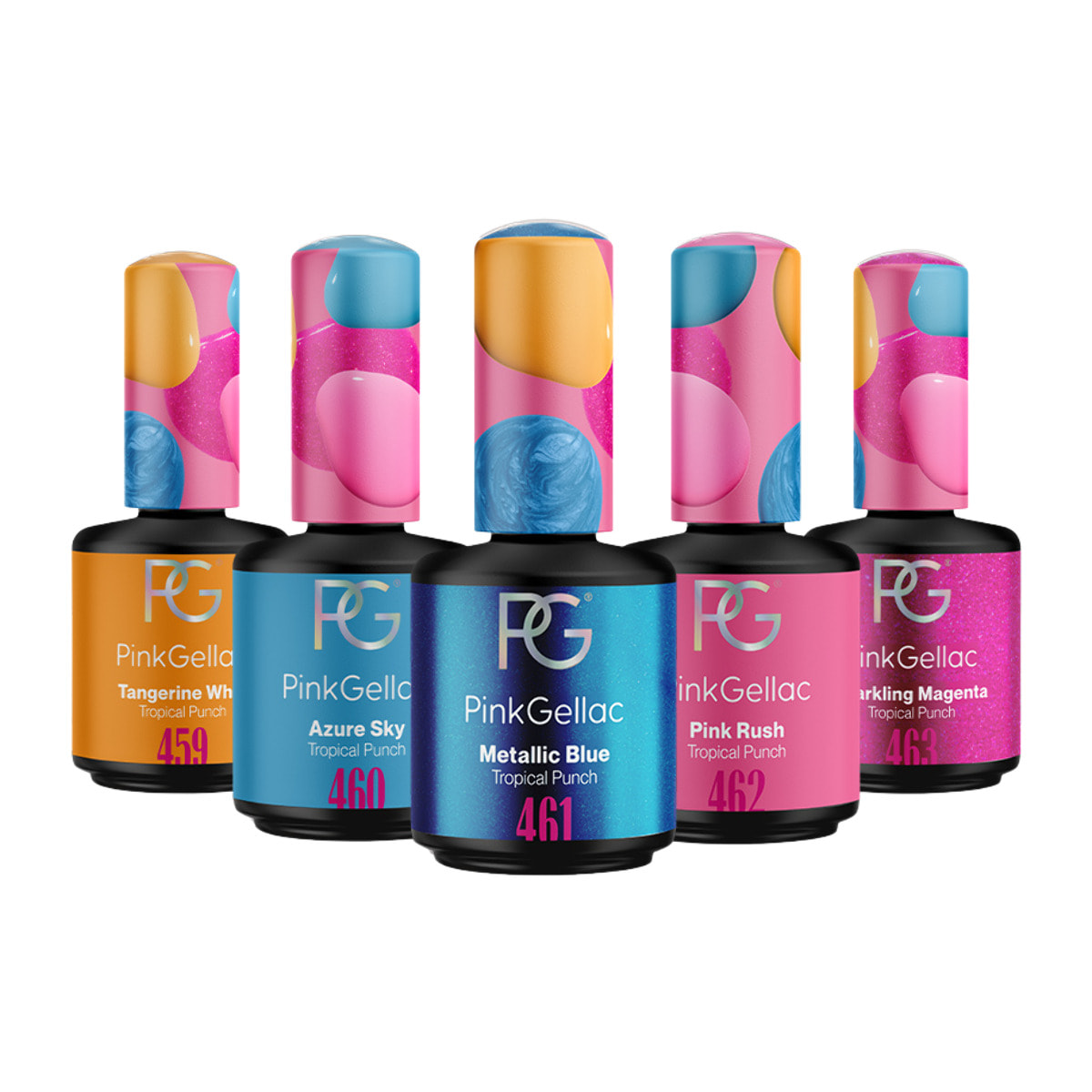 Set vernis semi-permanent - Tropical Punch - 5x 15 ml