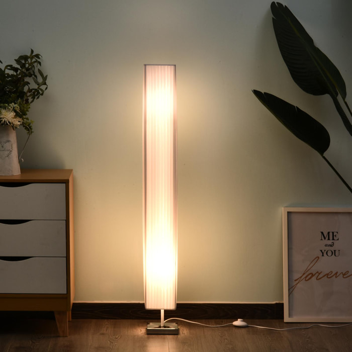 Lampe lampadaire colonne sur pied moderne lumière tamisée 40 W 14L x 14l x 120H cm inox blanc