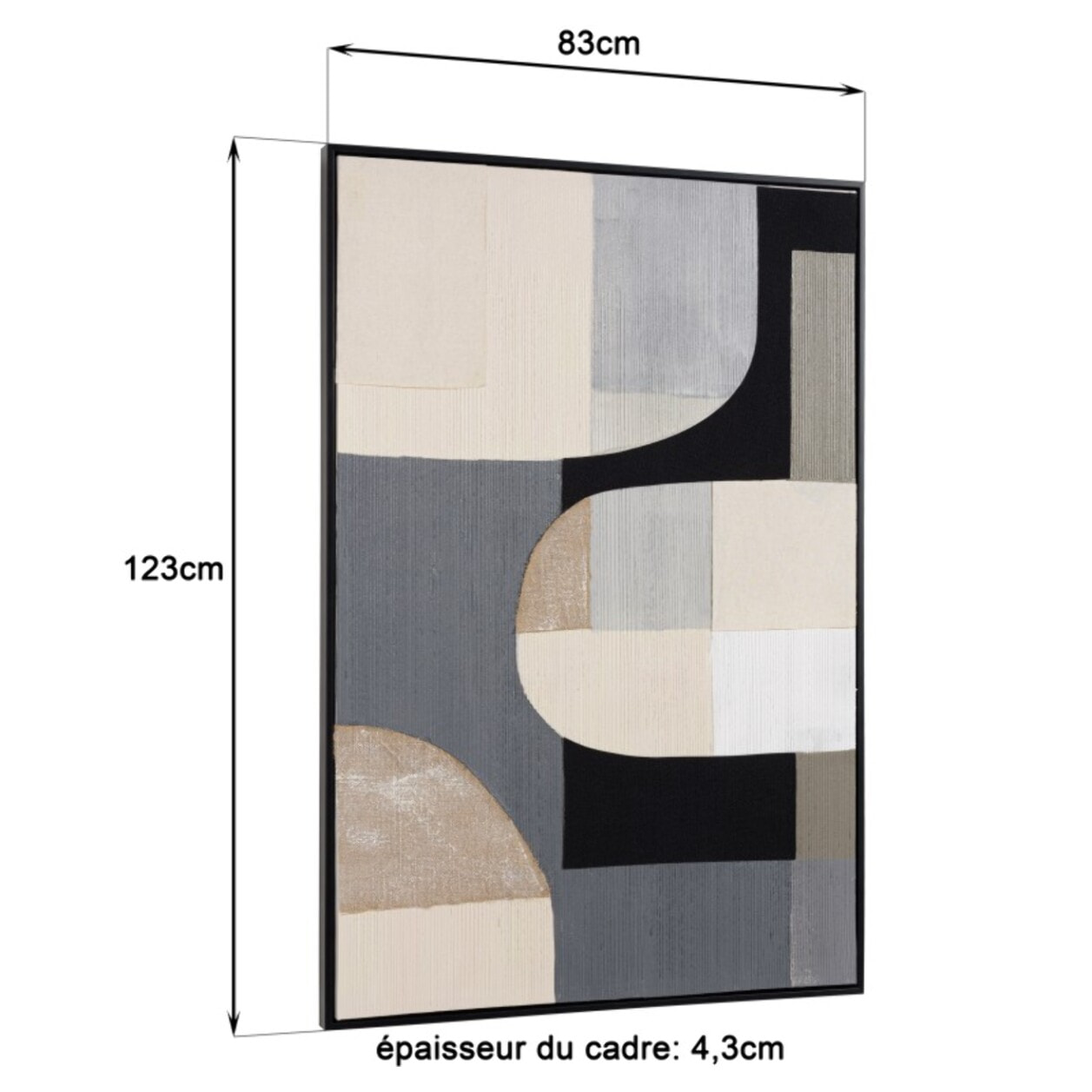 HOMER - Décoration murale 83x123cm formes abstraites n°2, cadre noir