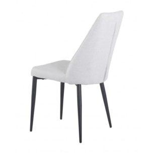 Chaise en tissu capitonné avec piètement métal noir - 5 coloris - TOMEN