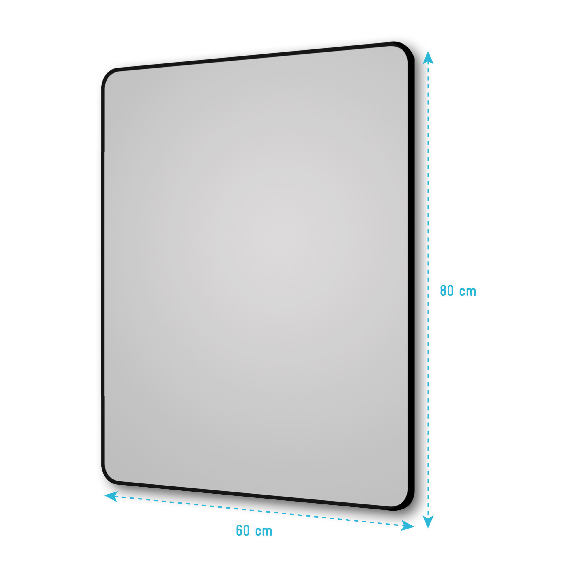 Miroir salle de bain rectangle 60x80cm - encadrement en aluminium - HOB 60