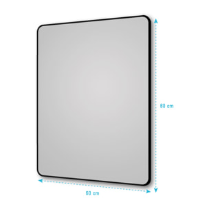 Miroir salle de bain rectangle 60x80cm - encadrement en aluminium - HOB 60