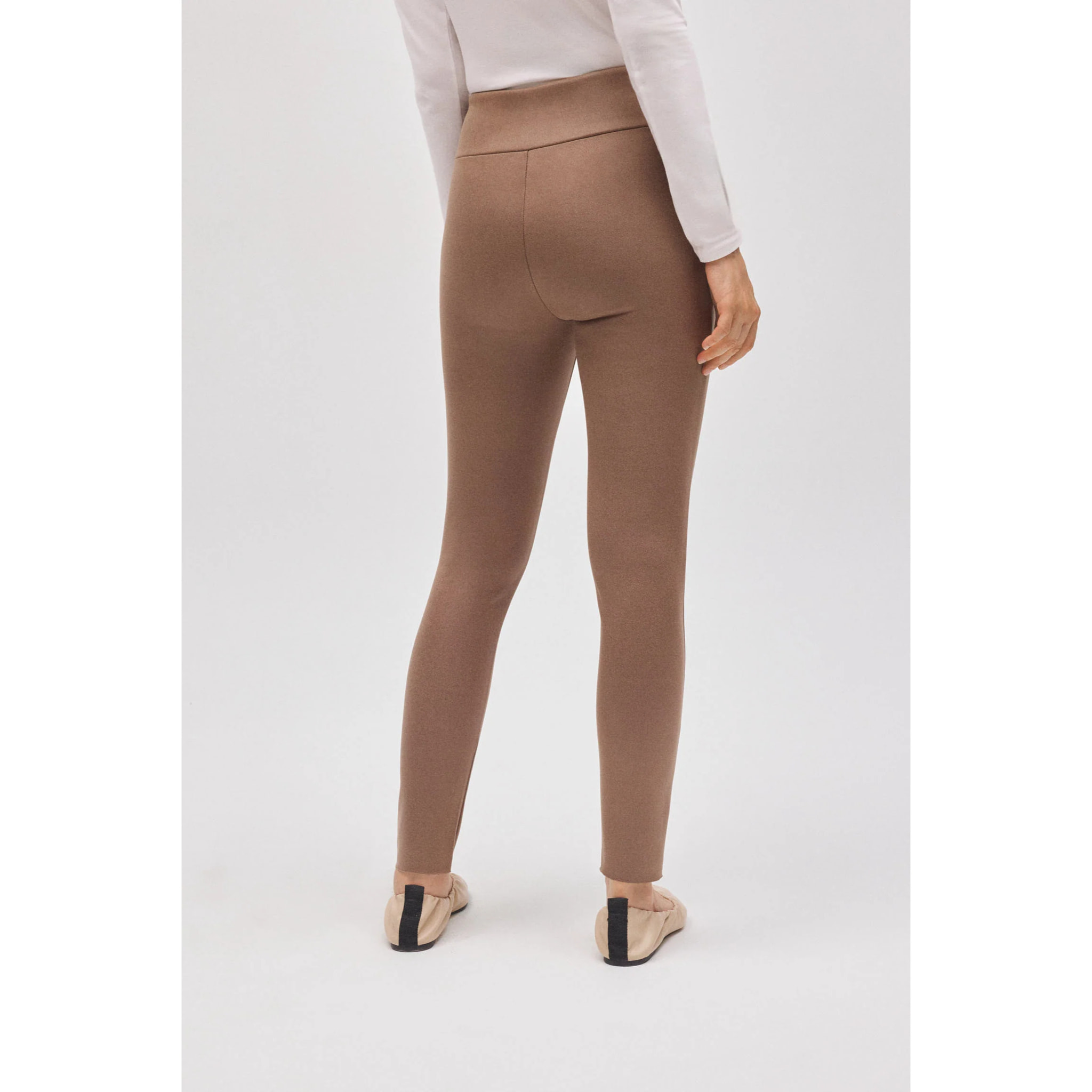 Leggings effetto metallizzato marrone