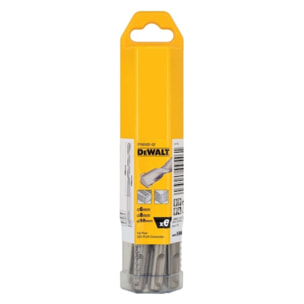 Pack de 6 forets SDS-Plus diam : 6 mm (x2), 8 mm (x2), 10 mm (x2) - DEWALT - DT60302-QZ