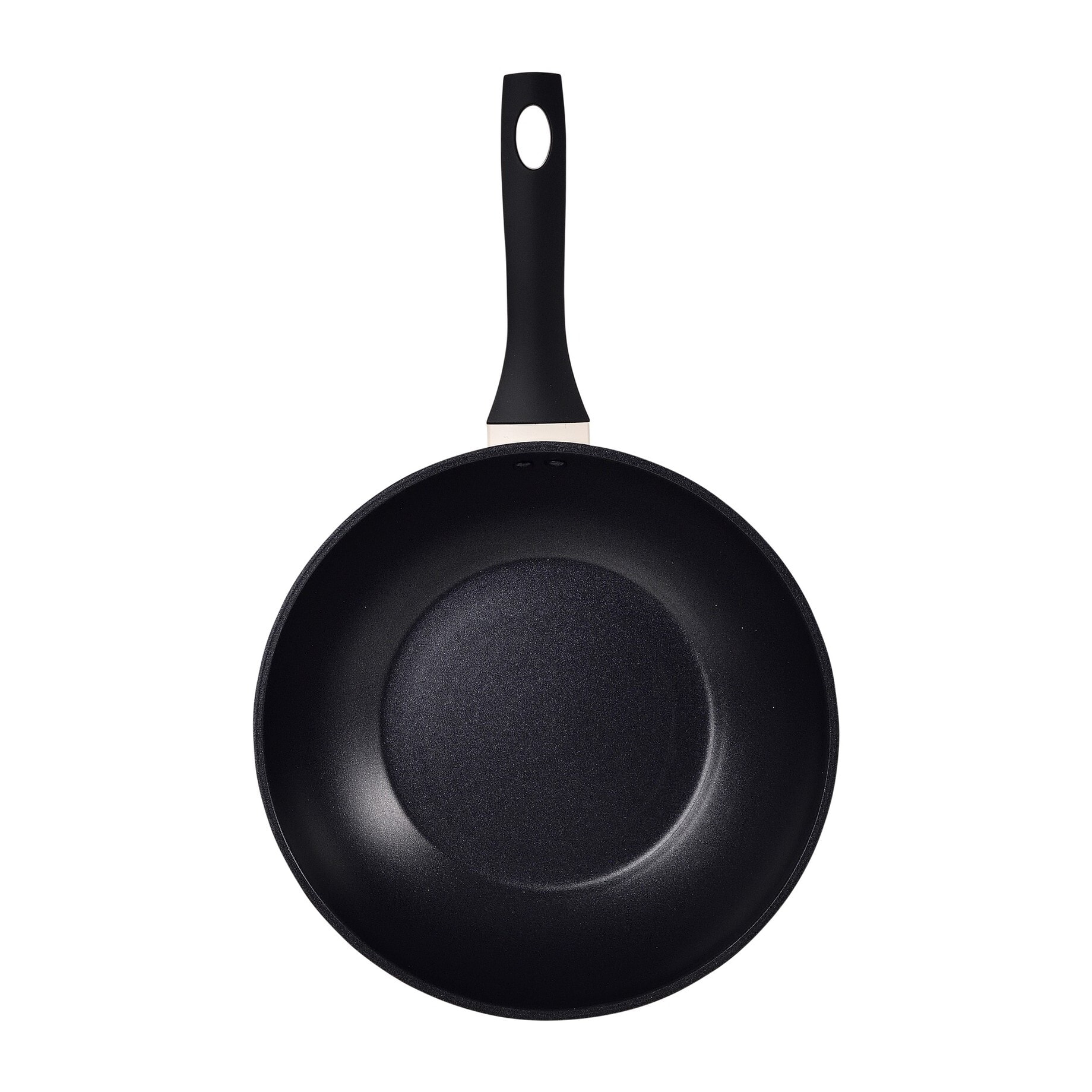 Wok ø28x7,6cm en aluminio forjado de color blanco, apta para inducción y antiadherente expert nerja san ignacio
