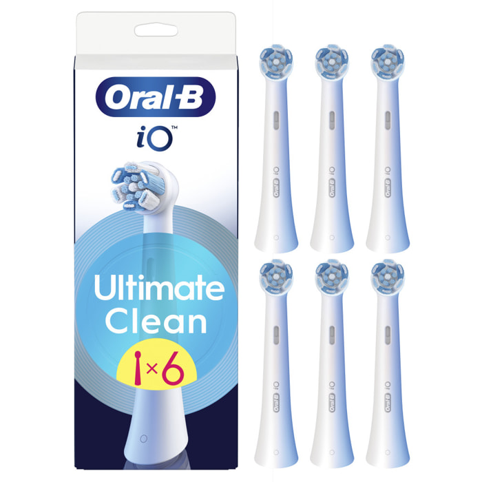 Oral-B Série iO Ultimate Clean, Brossettes rondes de rechange Authentiques, Brins CrissCross, Élimination de la plaque dentaire