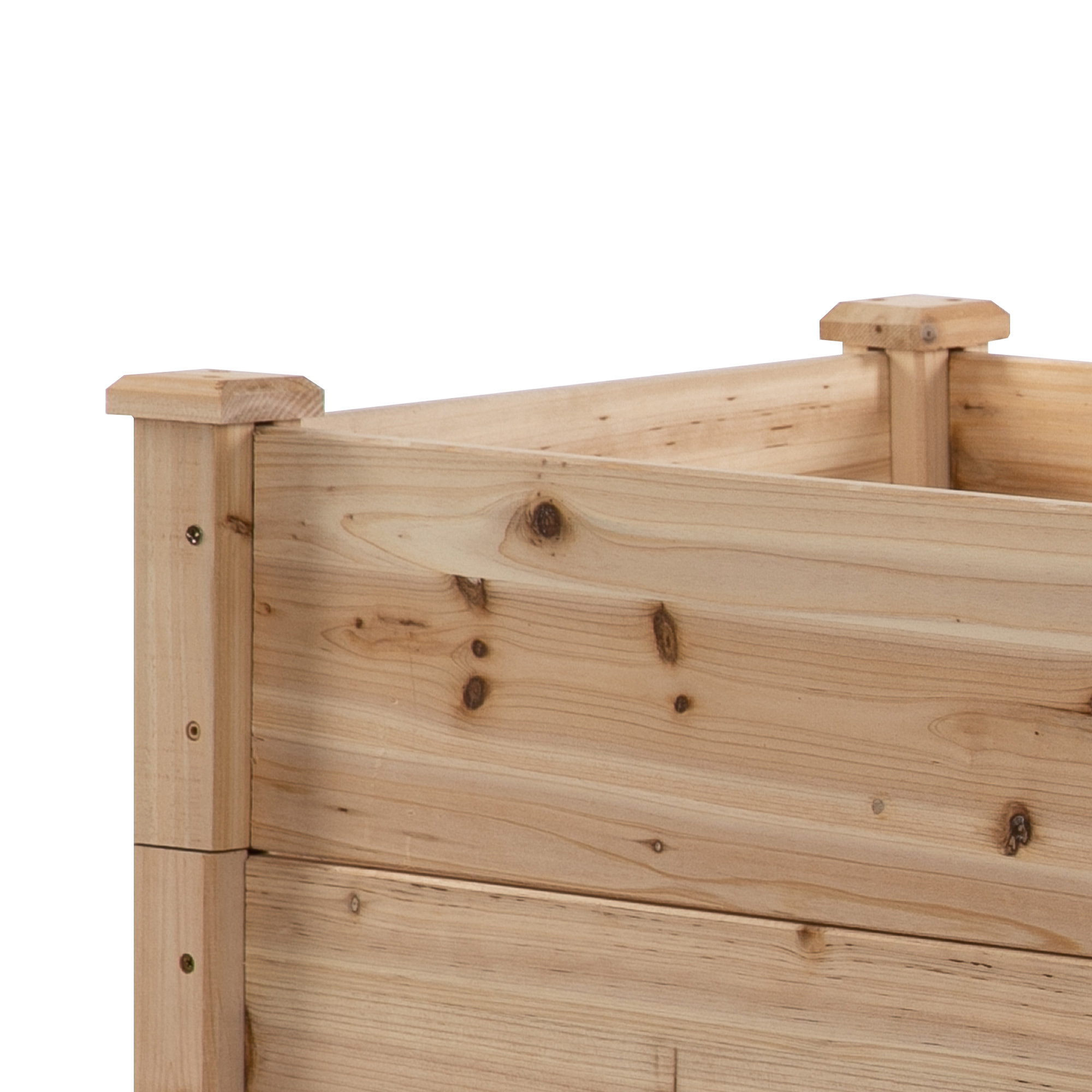 Jardinera Exterior Grande de Madera Arriate de Jardín de 3 Niveles con Diseño de Escalera Huerto Urbano para Cultivos Plantas Flores para Patio Terraza Balcón 120x120x56 cm Natural