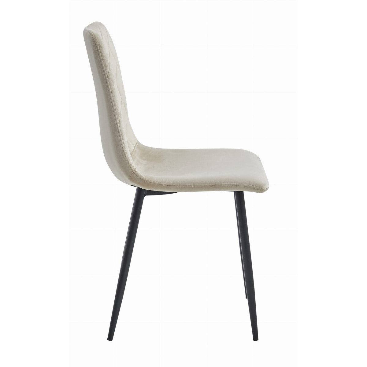 Set di 2 sedie Turin in velluto beige e metallo nero