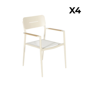 Fauteuil de jardin aluminium et textilène (lot de 4) FIRA