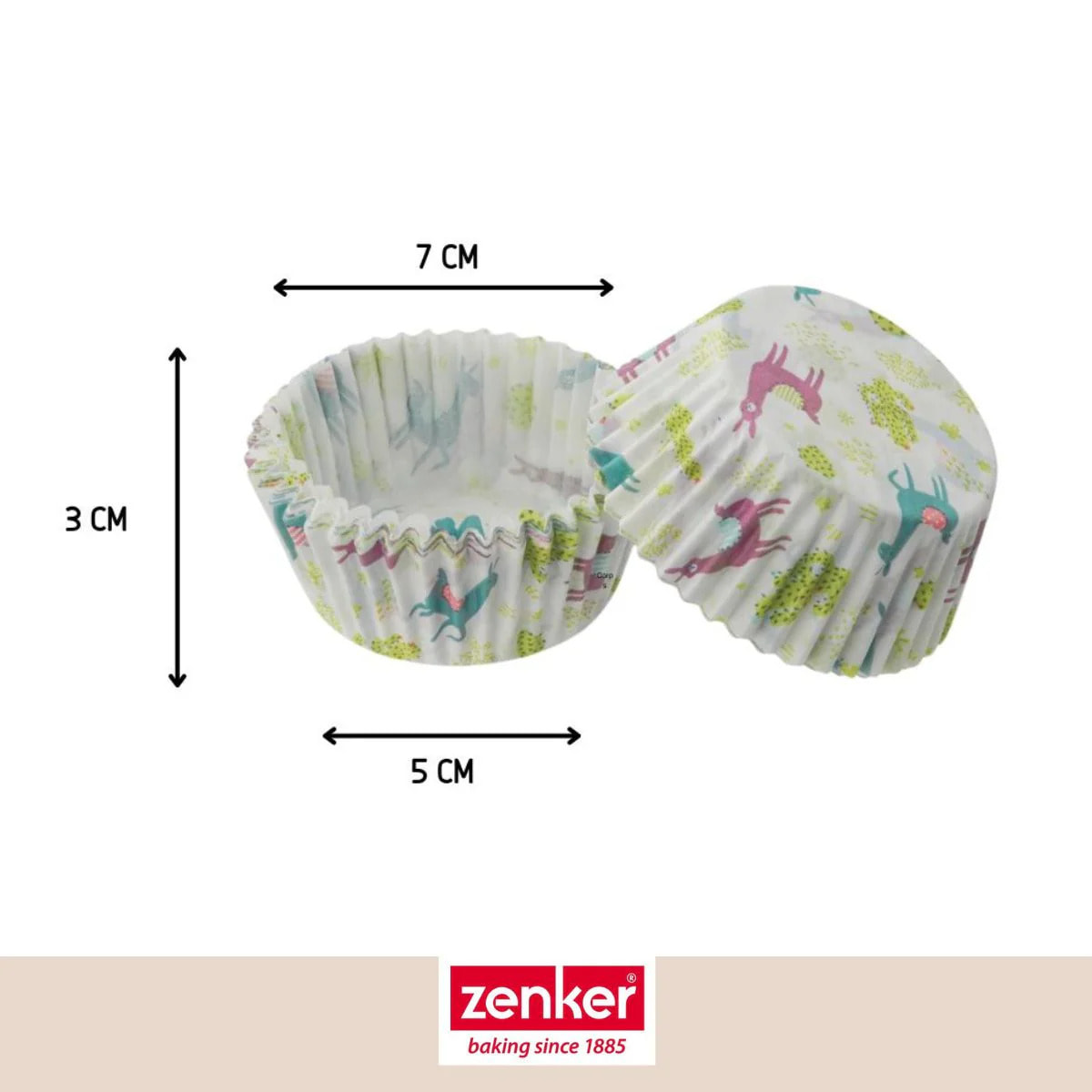 Set pâtisserie avec 50 moules à muffins lama en papier, 2 bols à mixer, verre mesureur et spatule Zenker