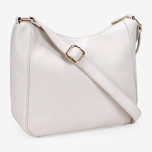 Bolso bandolera beige con bordado