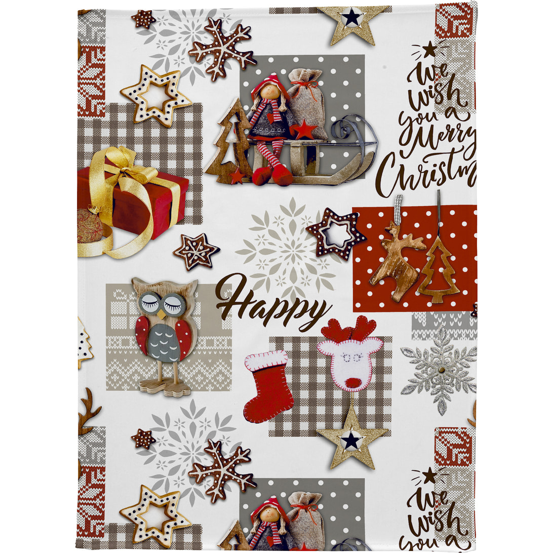 Lot de 2 torchons de Noël NAIVE 50x70 cm