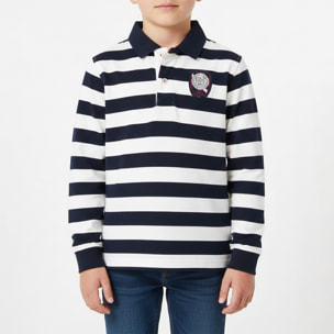 Polo a righe maniche lunghe