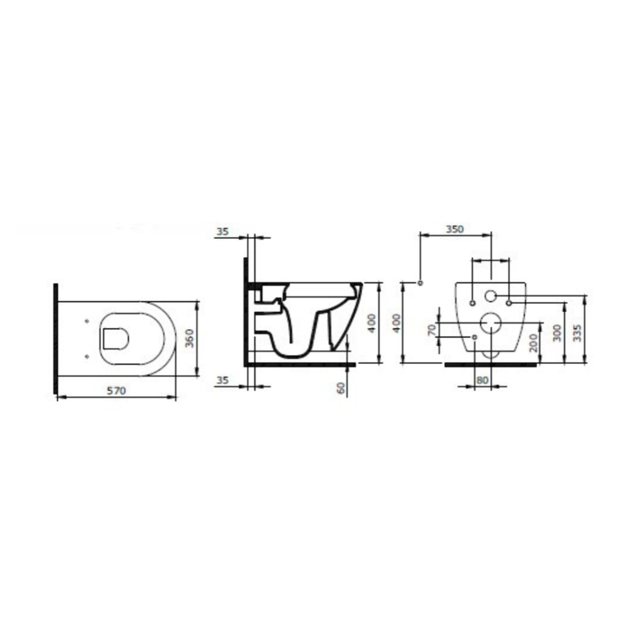 Bello Cuvette suspendue sans bride + Abattant frein de chute, Blanc (BelloRimless)