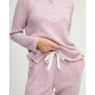 Pijama mujer de pico con botones
