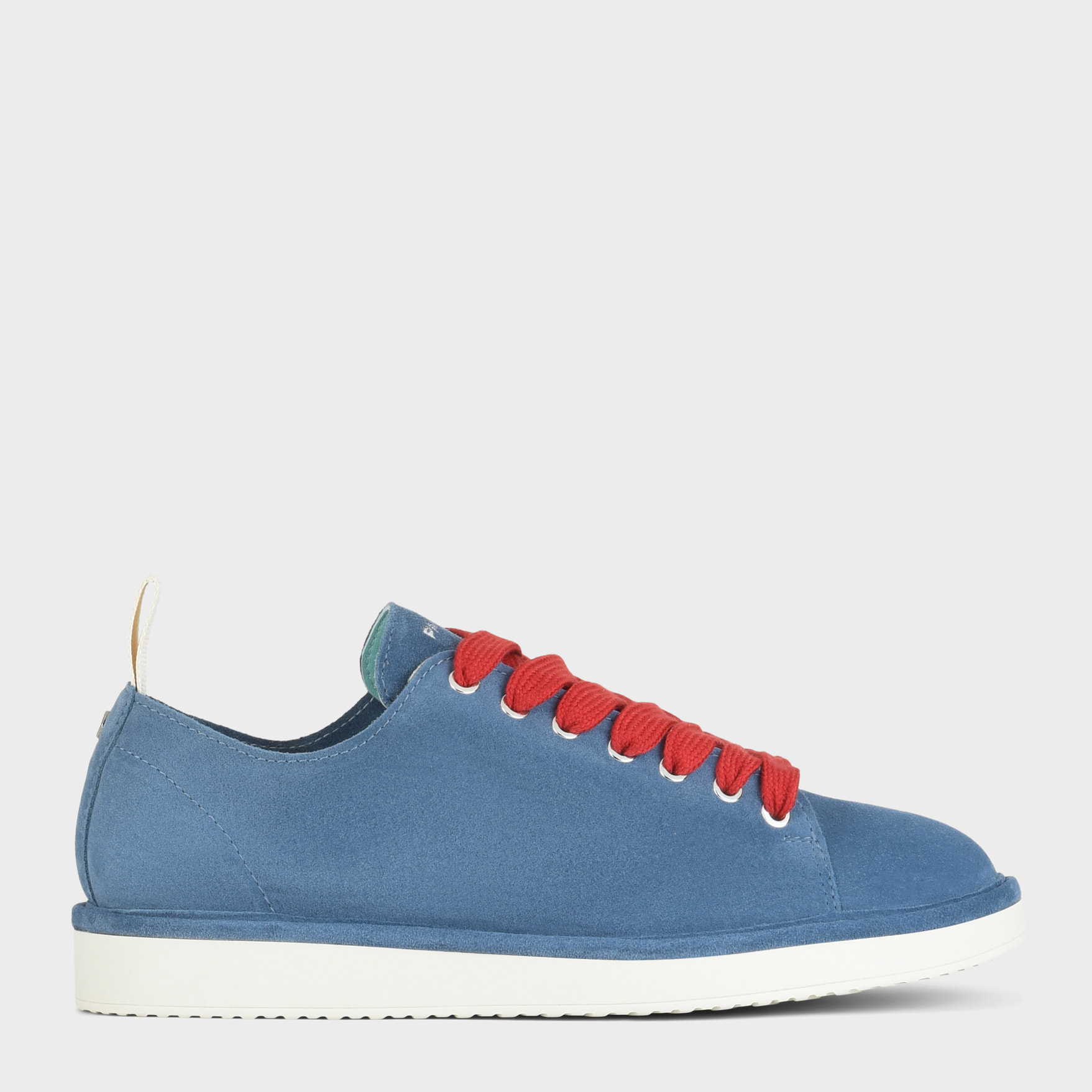 SCARPA ALLACCIATA P01 UOMO IN SUEDE BLUE-ROSSO