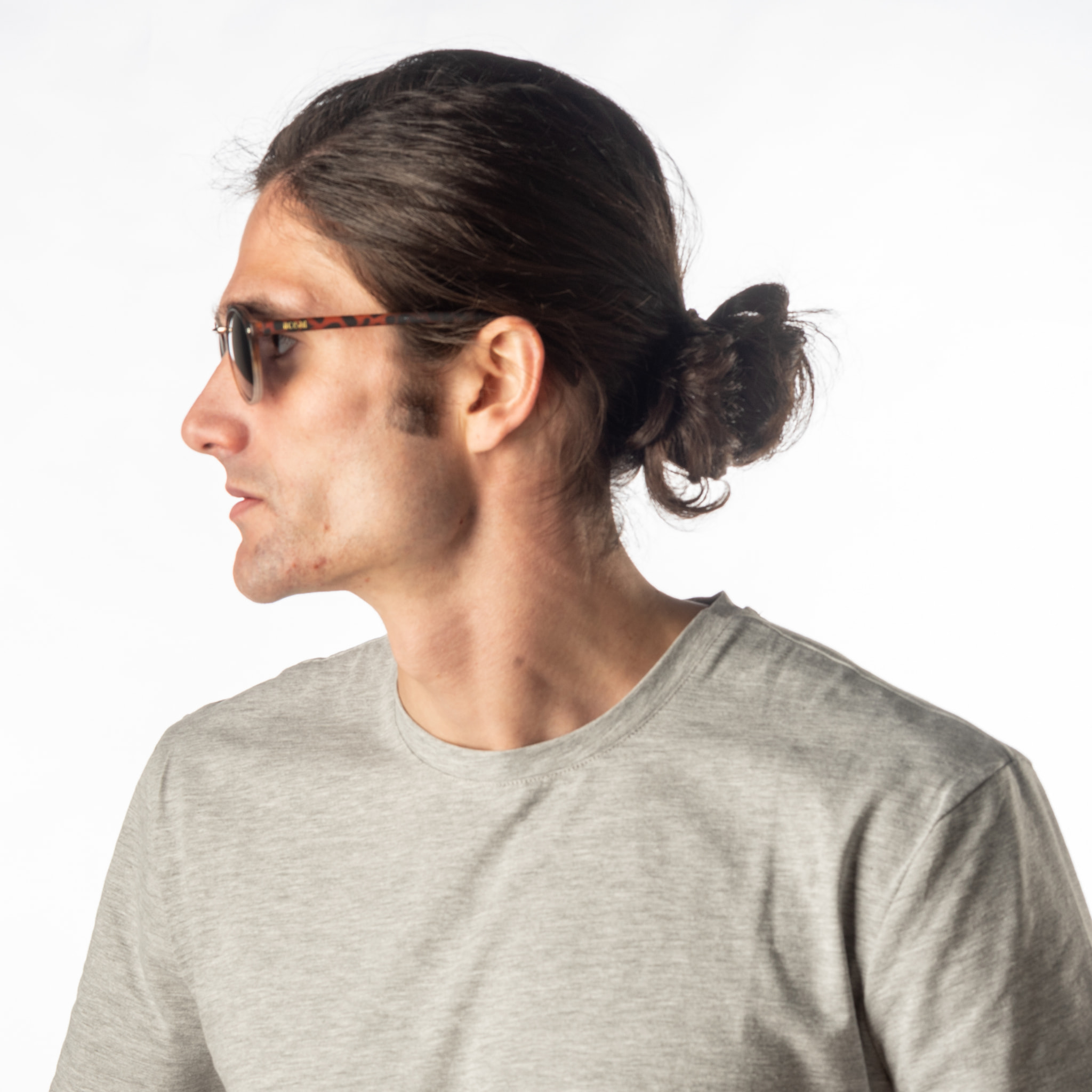 Gafas de sol OCEAN LILLE - Mate carey arriba y blanco trans abajo / Plana ahumada