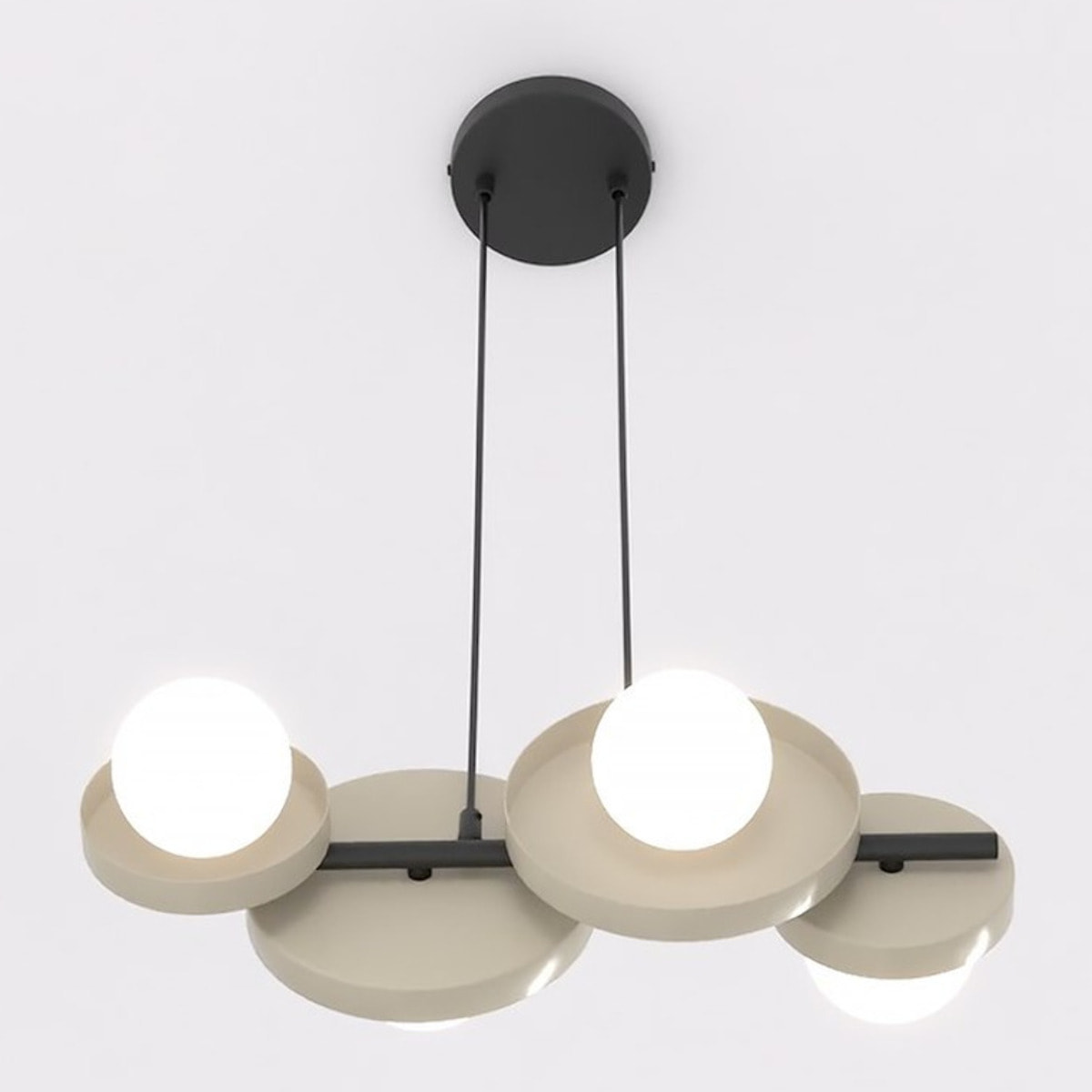Lampada a sospensione Model in acciaio moka e vetro