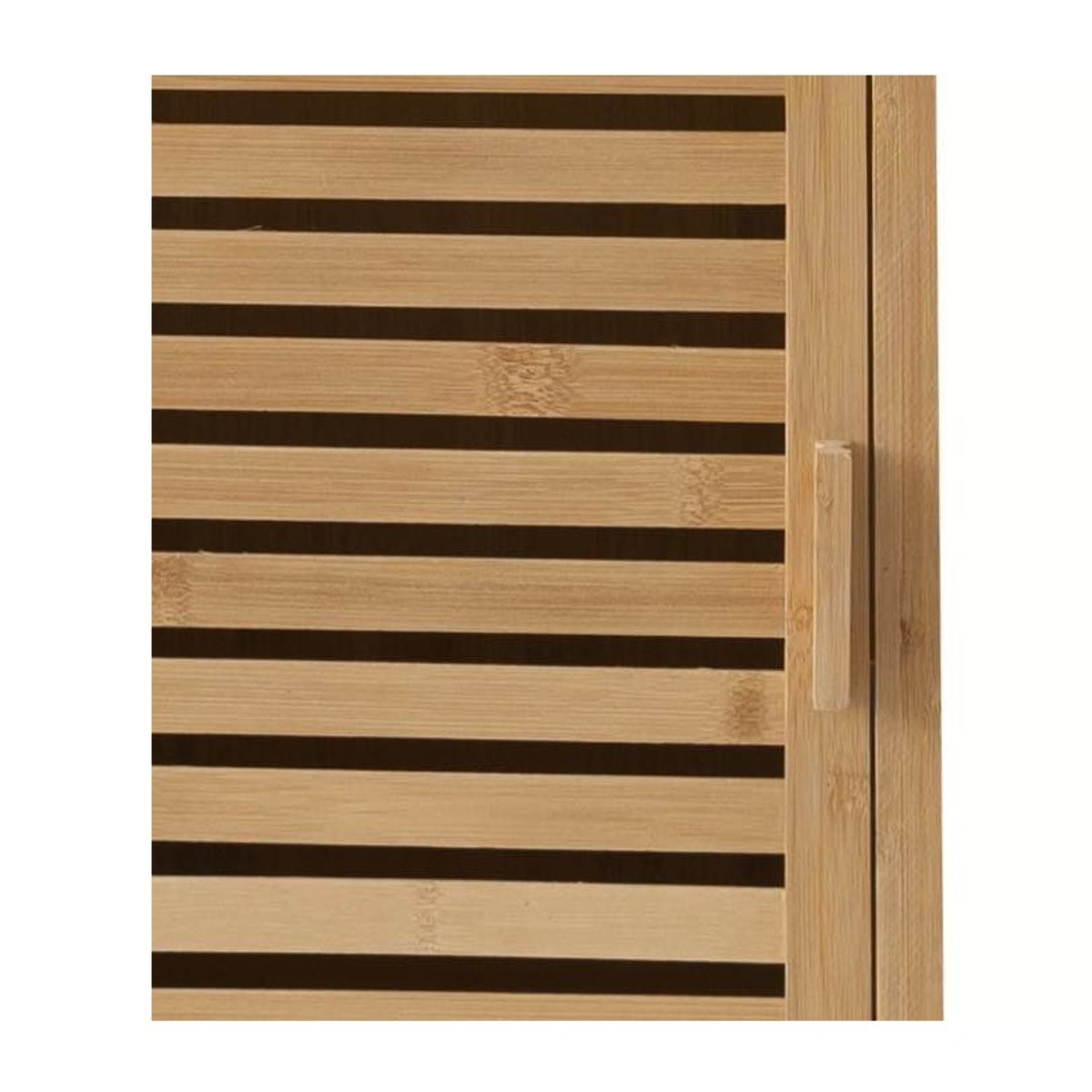 Mobile colonna bagno in bambù con 1 anta e 3 ripiani 33x33x169 cm