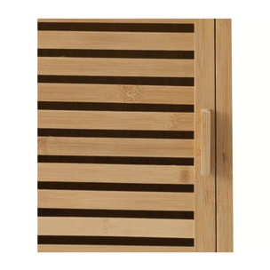 Mobile colonna bagno in bambù con 1 anta e 3 ripiani 33x33x169 cm