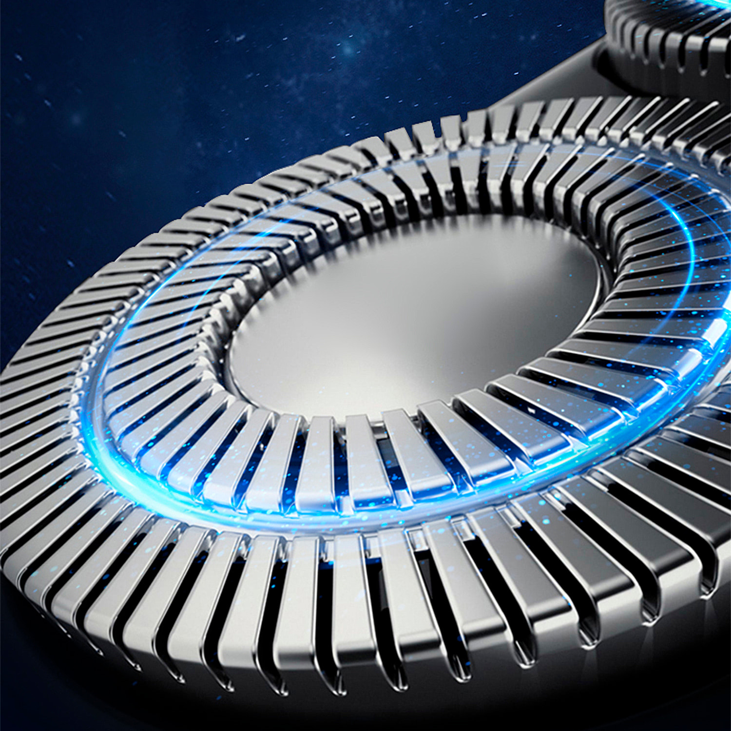 Afeitadora eléctrica con 2 velocidades y tapa protectora.