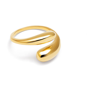 Anillo Abbraccio Acero Baño Oro