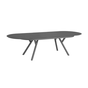 Table de jardin ovale extensible aluminium + 6 assises METORA + FIRA