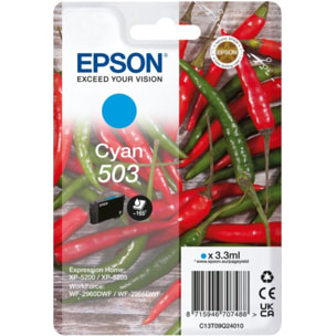 Cartouche d'encre EPSON Originale 503 Cyan Série Piment - C13T05A24010