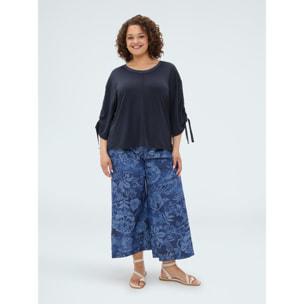 Fiorella Rubino - T-shirt in jersey con coulisse - Blu