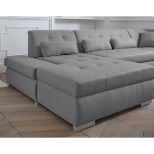 Vermont - canapé panoramique d'angle droit - 7 places - XXL - Gris clair