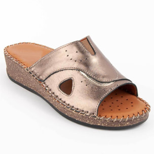 Sandalia De Cuña - Gris - Altura: 4 Cm