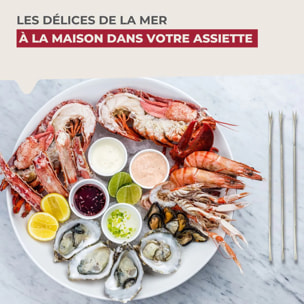 Lot de 6 fourchettes à crustacé en acier inoxydable 18,5 cm Fackelmann