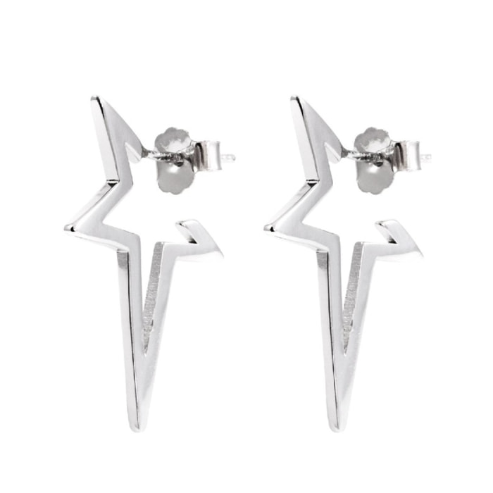 Pendientes Star Punk Plata