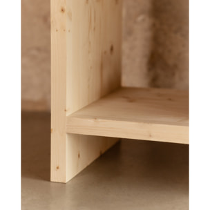 Estantería de madera maciza tono natural de 180x140cm Alto: 180 Largo: 140 Ancho: 35