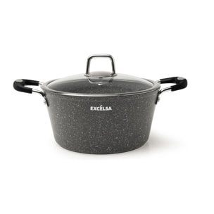 Casserole 24 cm avec Couvercle Excelsa – Forn-Ok, Aluminium Gris