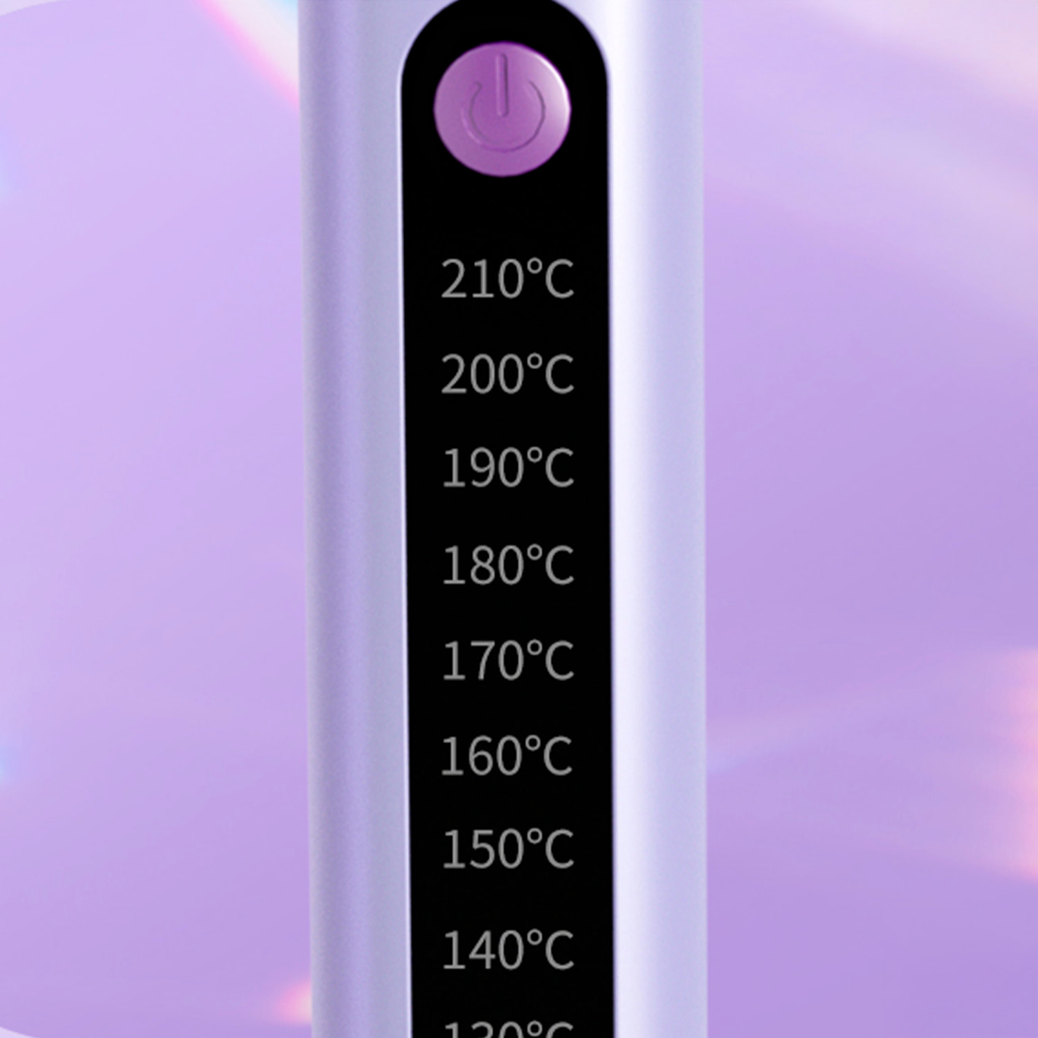 Cepillo alisador de pelo con iones negativos y 30W. 9 niveles de calor de 130°C a 210°C.