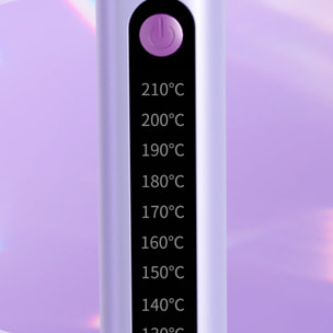 Cepillo alisador de pelo con iones negativos y 30W. 9 niveles de calor de 130°C a 210°C.