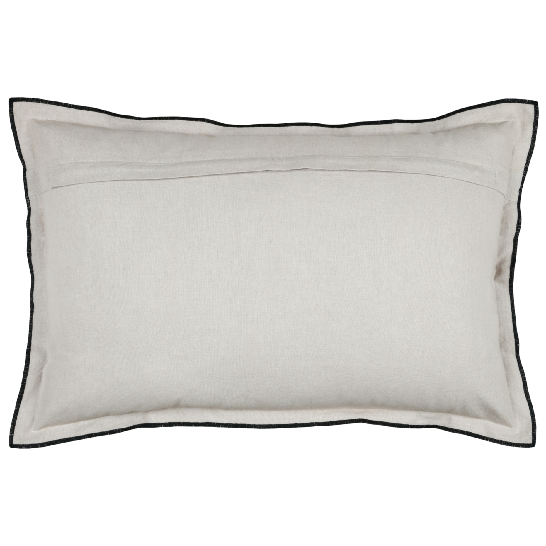 Coussin volant plat feston noir coton - Naturel