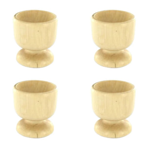 Lot de 4 coquetiers designs en bois Fackelmann Wood Edition