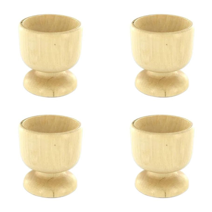 Lot de 4 coquetiers designs en bois Fackelmann Wood Edition