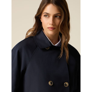 Oltre - Gabardina corta cruzada - Azul