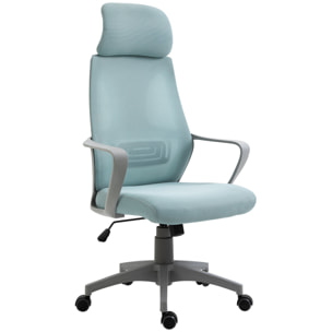 Silla de Oficina Altura Ajustable con Respaldo Azul