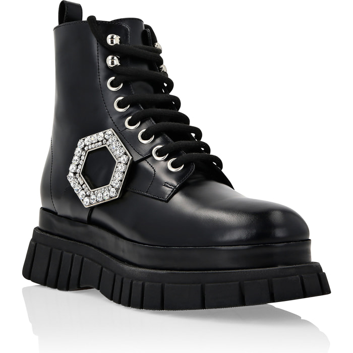 PHILIPP PLEIN Boots Mid Flat HEXAGON