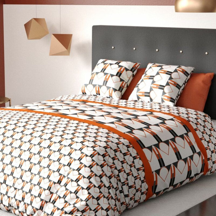 Parure housse de couette polyester rouge